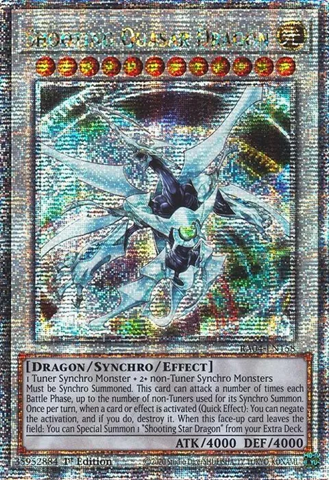 Shooting Quasar Dragon Quarter Century Secret Rare RA04-EN158 Yu-Gi-Oh card from Quarter Century Stampede