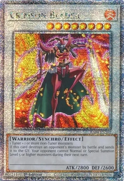 Crimson Blader Quarter Century Secret Rare RA04-EN161 Yu-Gi-Oh card from Quarter Century Stampede