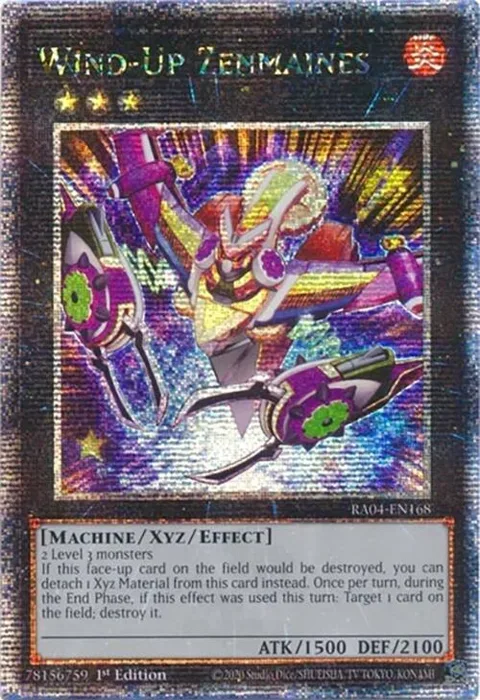 Wind-Up Zenmaines Quarter Century Secret Rare RA04-EN168 Yu-Gi-Oh card from Quarter Century Stampede