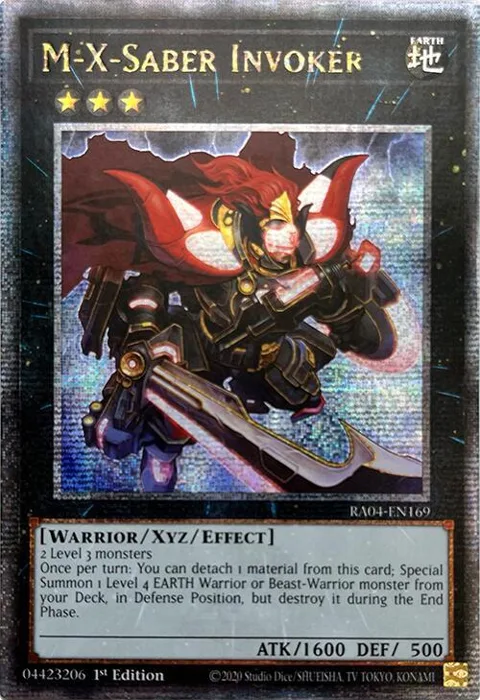 M-X-Saber Invoker Quarter Century Secret Rare RA04-EN169 Yu-Gi-Oh card from Quarter Century Stampede
