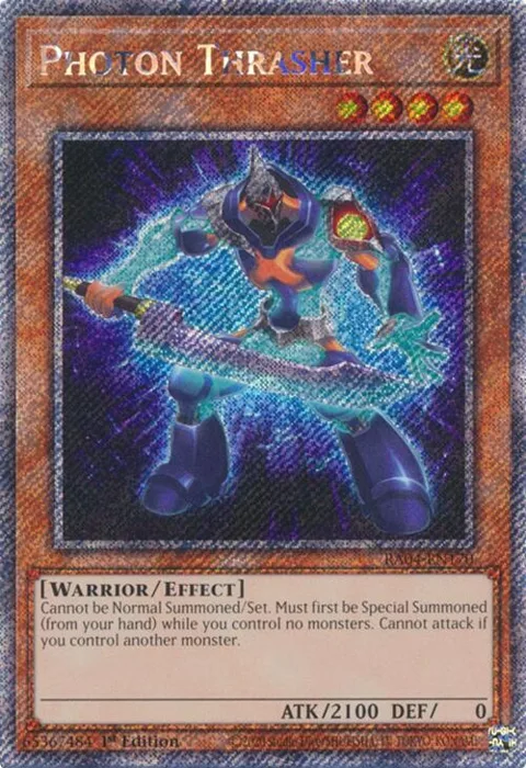 Photon Thrasher Platinum Secret Rare RA04-EN170 Yu-Gi-Oh card from Quarter Century Stampede