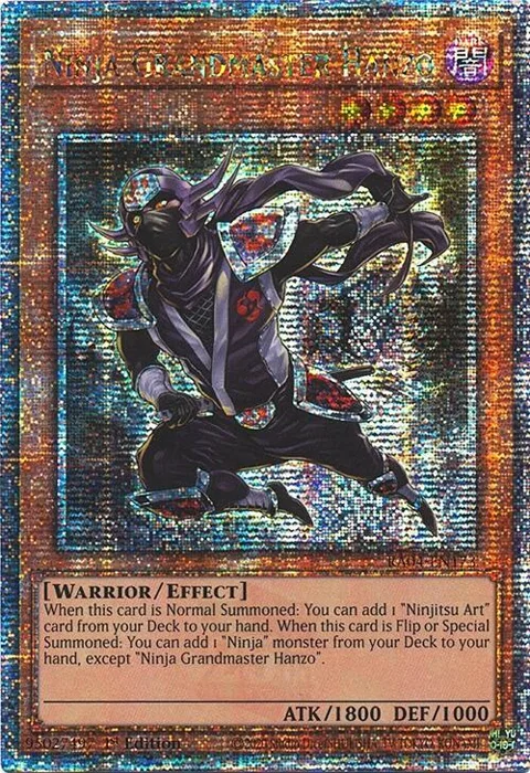Ninja Grandmaster Hanzo Quarter Century Secret Rare RA04-EN173 Yu-Gi-Oh card from Quarter Century Stampede