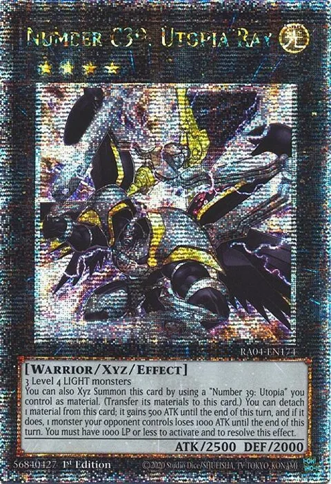 Number C39: Utopia Ray Quarter Century Secret Rare RA04-EN174 Yu-Gi-Oh card from Quarter Century Stampede