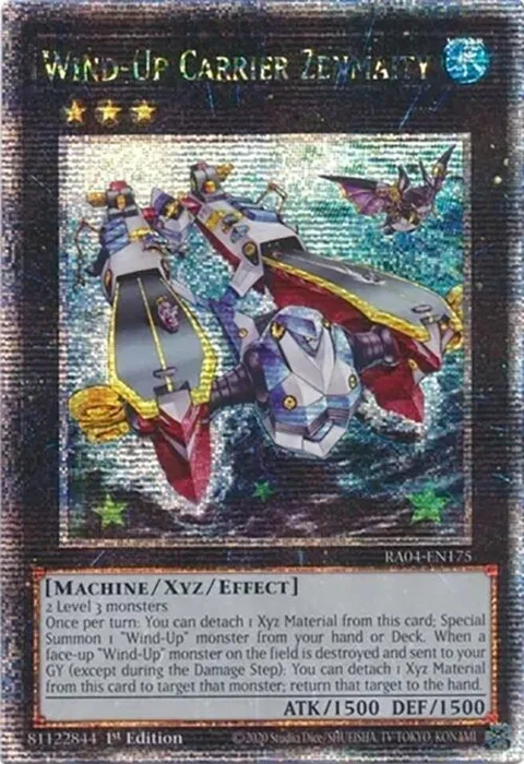 Wind-Up Carrier Zenmaity Quarter Century Secret Rare RA04-EN175 Yu-Gi-Oh card from Quarter Century Stampede