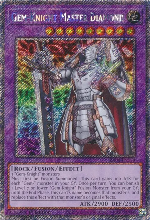 Gem-Knight Master Diamond Platinum Secret Rare RA04-EN178 Yu-Gi-Oh card from Quarter Century Stampede