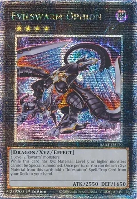 Evilswarm Ophion Quarter Century Secret Rare RA04-EN179 Yu-Gi-Oh card from Quarter Century Stampede