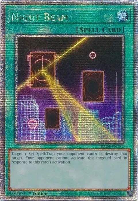Night Beam Quarter Century Secret Rare RA04-EN182 Yu-Gi-Oh card from Quarter Century Stampede