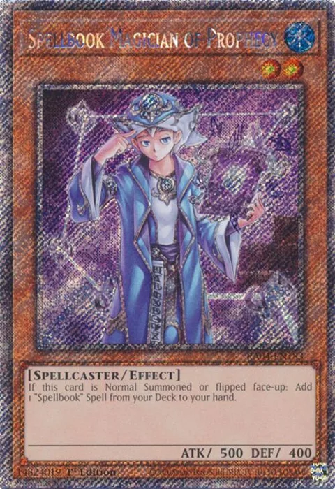 Spellbook Magician of Prophecy Platinum Secret Rare RA04-EN183 Yu-Gi-Oh card from Quarter Century Stampede