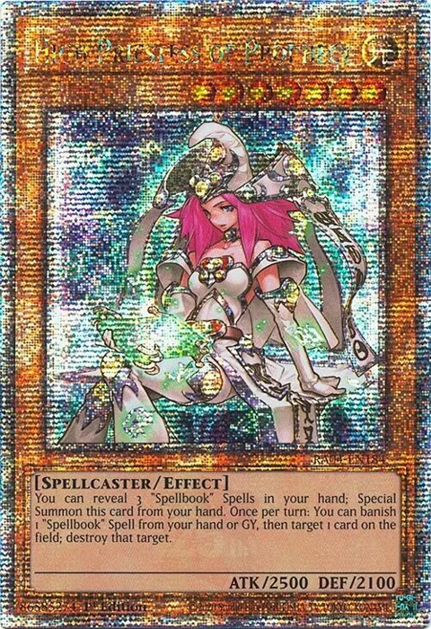 High Priestess of Prophecy Quarter Century Secret Rare RA04-EN184 Yu-Gi-Oh card from Quarter Century Stampede