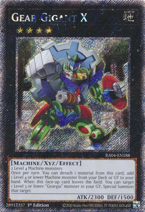 Gear Gigant X Platinum Secret Rare RA04-EN188 Yu-Gi-Oh card from Quarter Century Stampede