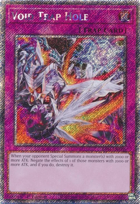 Void Trap Hole Platinum Secret Rare RA04-EN190 Yu-Gi-Oh card from Quarter Century Stampede