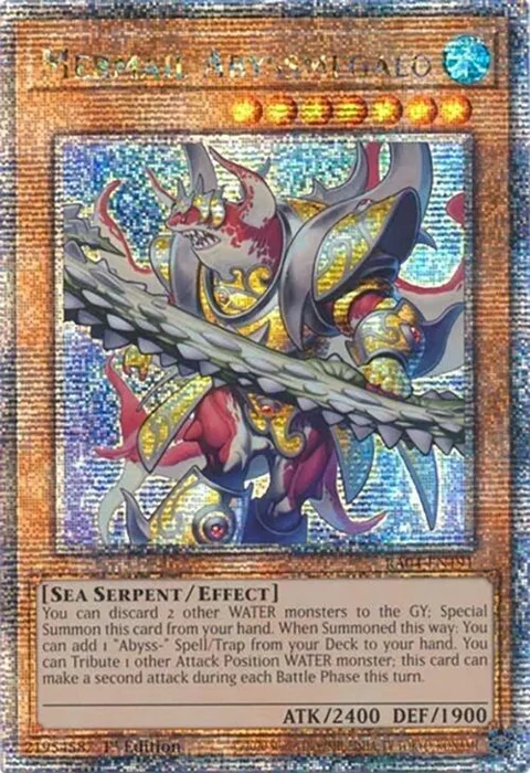 Mermail Abyssmegalo Quarter Century Secret Rare RA04-EN191 Yu-Gi-Oh card from Quarter Century Stampede