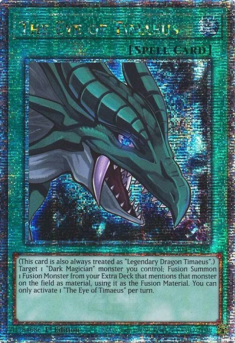 The Eye of Timaeus Quarter Century Secret Rare RA04-EN192 Yu-Gi-Oh card from Quarter Century Stampede