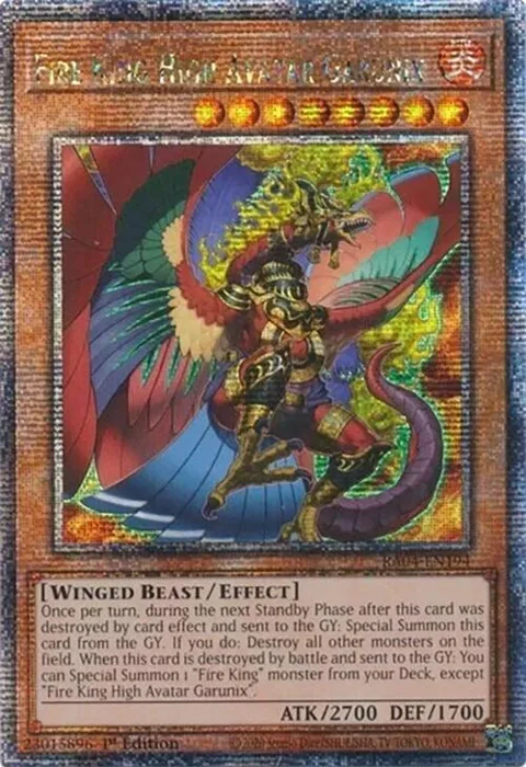 Fire King High Avatar Garunix Quarter Century Secret Rare RA04-EN194 Yu-Gi-Oh card from Quarter Century Stampede