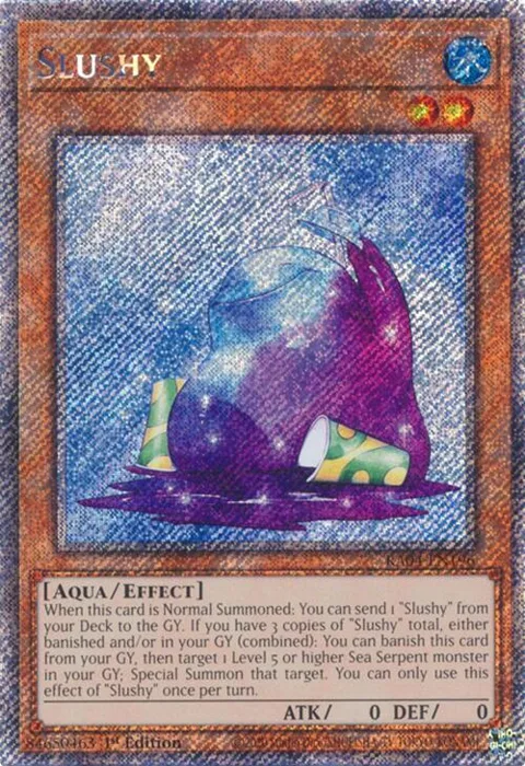 Slushy Platinum Secret Rare RA04-EN196 Yu-Gi-Oh card from Quarter Century Stampede