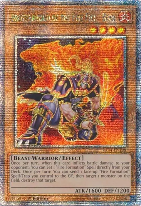 Brotherhood of the Fire Fist - Bear Quarter Century Secret Rare RA04-EN198 Yu-Gi-Oh card from Quarter Century Stampede