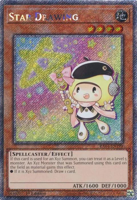Star Drawing Platinum Secret Rare RA04-EN199 Yu-Gi-Oh card from Quarter Century Stampede
