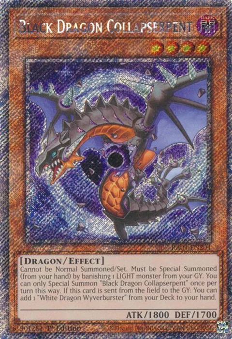 Black Dragon Collapserpent Platinum Secret Rare RA04-EN204 Yu-Gi-Oh card from Quarter Century Stampede