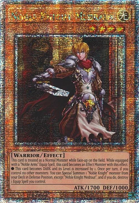 Noble Knight Medraut Quarter Century Secret Rare RA04-EN205 Yu-Gi-Oh card from Quarter Century Stampede