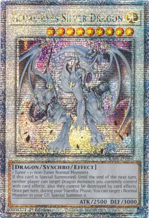 Azure-Eyes Silver Dragon Quarter Century Secret Rare RA04-EN208 Yu-Gi-Oh card from Quarter Century Stampede