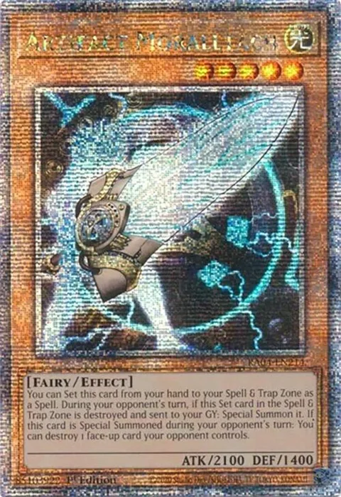 Artifact Moralltach Quarter Century Secret Rare RA04-EN214 Yu-Gi-Oh card from Quarter Century Stampede