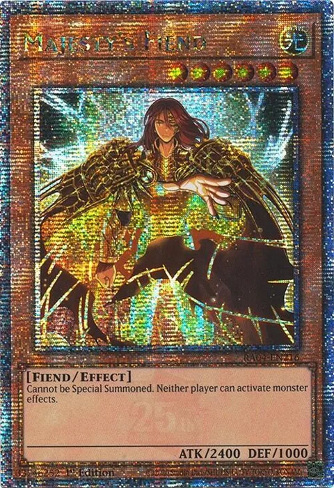 Majesty's Fiend Quarter Century Secret Rare RA04-EN216 Yu-Gi-Oh card from Quarter Century Stampede