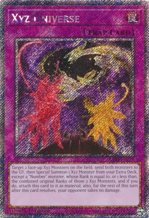 Xyz Universe Platinum Secret Rare RA04-EN218 Yu-Gi-Oh card from Quarter Century Stampede