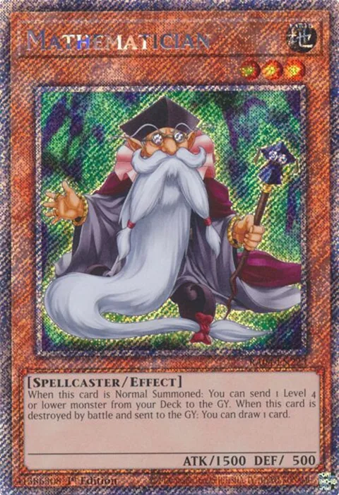 Mathematician Platinum Secret Rare RA04-EN223 Yu-Gi-Oh card from Quarter Century Stampede