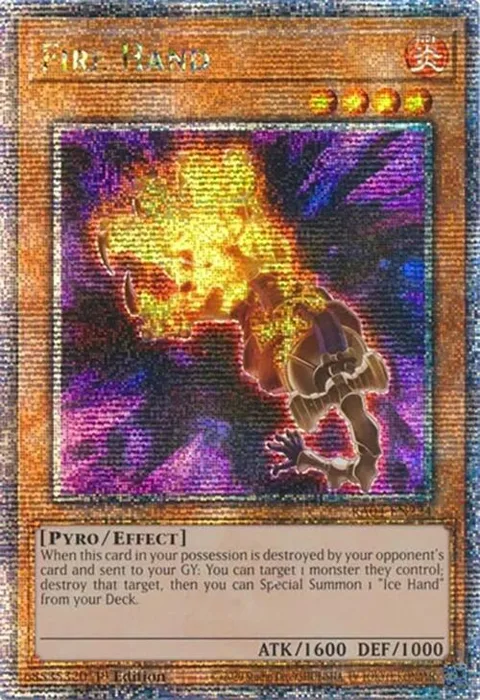 Fire Hand Quarter Century Secret Rare RA04-EN224 Yu-Gi-Oh card from Quarter Century Stampede