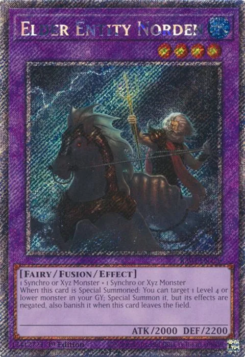 Elder Entity Norden Platinum Secret Rare RA04-EN226 Yu-Gi-Oh card from Quarter Century Stampede