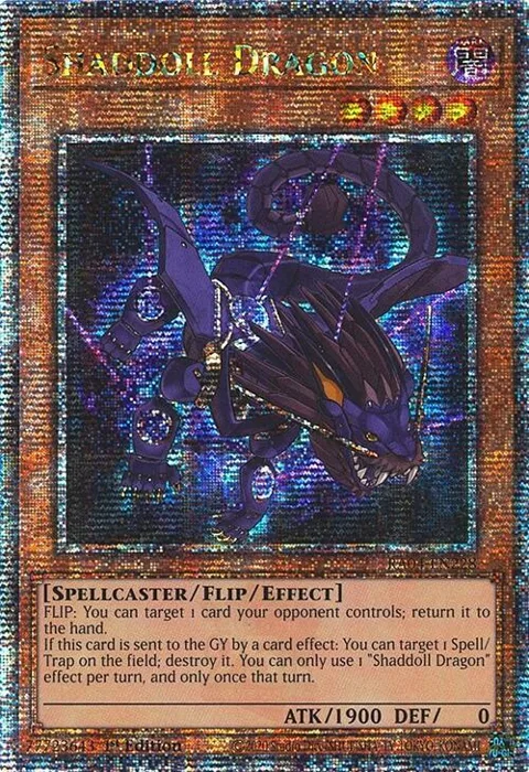 Shaddoll Dragon Quarter Century Secret Rare RA04-EN228 Yu-Gi-Oh card from Quarter Century Stampede