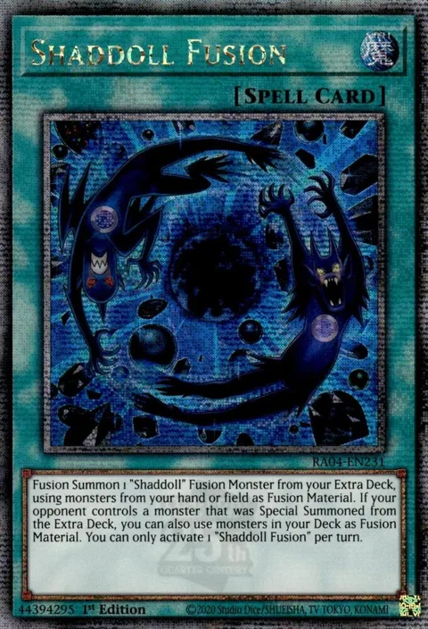 Shaddoll Fusion Quarter Century Secret Rare RA04-EN231 Yu-Gi-Oh card from Quarter Century Stampede