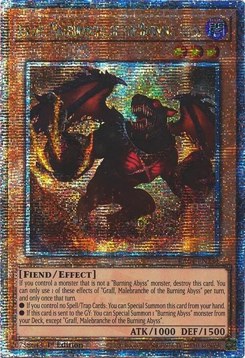 Graff, Malebranche of the Burning Abyss Quarter Century Secret Rare RA04-EN234 Yu-Gi-Oh card from Quarter Century Stampede