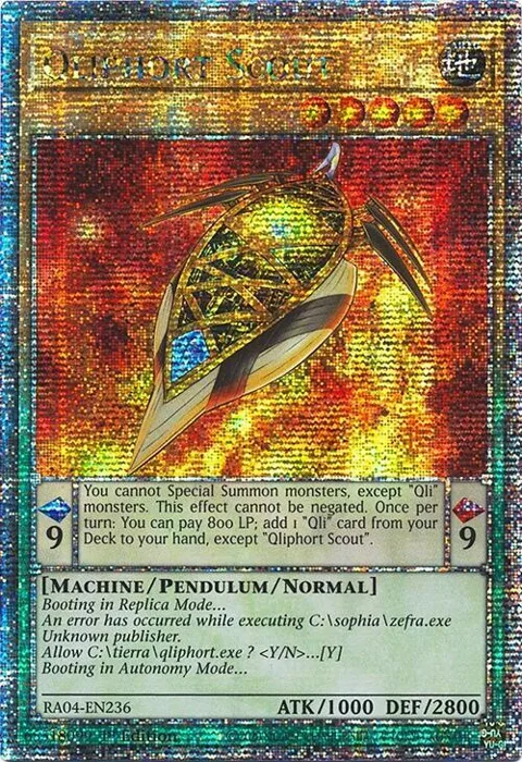 Qliphort Scout Quarter Century Secret Rare RA04-EN236 Yu-Gi-Oh card from Quarter Century Stampede