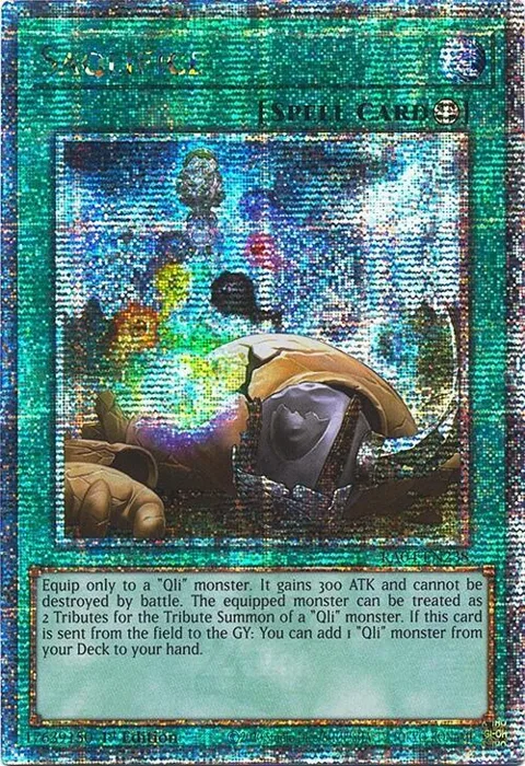 Saqlifice Quarter Century Secret Rare RA04-EN238 Yu-Gi-Oh card from Quarter Century Stampede