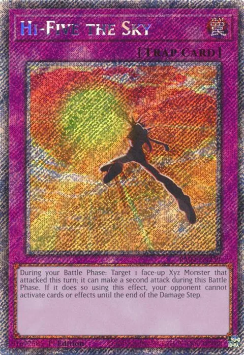 Hi-Five the Sky Platinum Secret Rare RA04-EN239 Yu-Gi-Oh card from Quarter Century Stampede