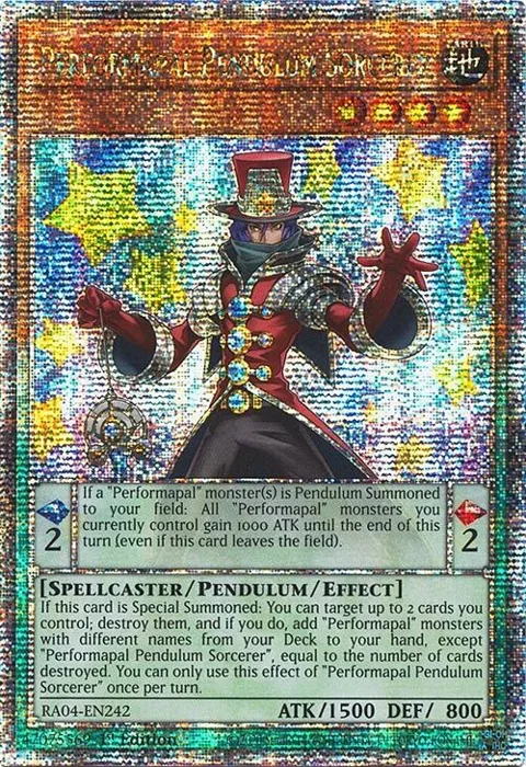 Performapal Pendulum Sorcerer Quarter Century Secret Rare RA04-EN242 Yu-Gi-Oh card from Quarter Century Stampede