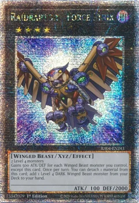 Raidraptor - Force Strix Quarter Century Secret Rare RA04-EN243 Yu-Gi-Oh card from Quarter Century Stampede