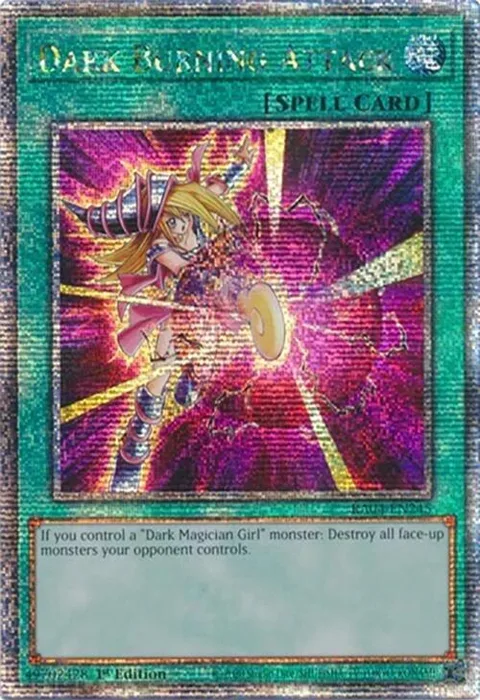 Dark Burning Attack Quarter Century Secret Rare RA04-EN245 Yu-Gi-Oh card from Quarter Century Stampede