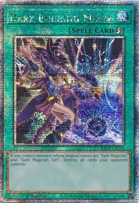 Dark Burning Magic Quarter Century Secret Rare RA04-EN246 Yu-Gi-Oh card from Quarter Century Stampede