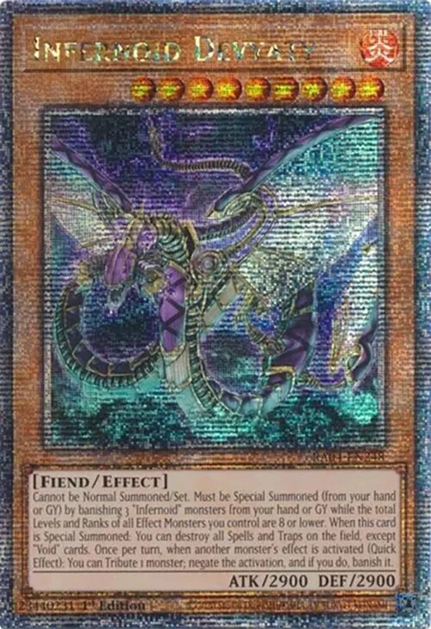 Infernoid Devyaty Quarter Century Secret Rare RA04-EN248 Yu-Gi-Oh card from Quarter Century Stampede