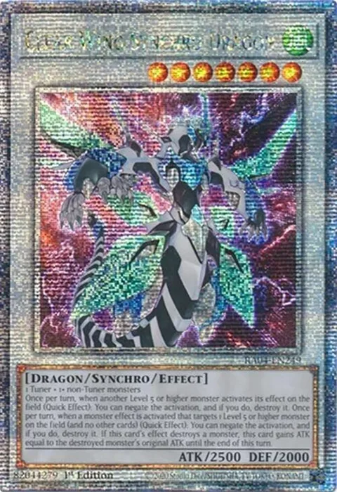 Clear Wing Synchro Dragon Quarter Century Secret Rare RA04-EN249 Yu-Gi-Oh card from Quarter Century Stampede