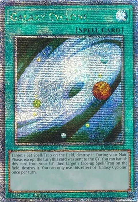 Galaxy Cyclone Quarter Century Secret Rare RA04-EN250 Yu-Gi-Oh card from Quarter Century Stampede