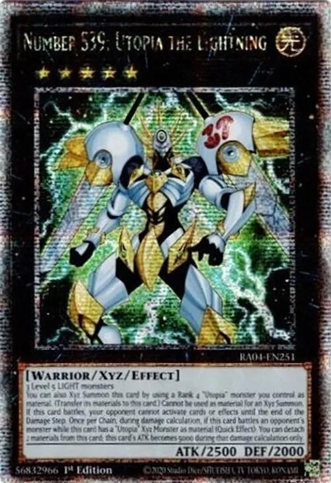 Number S39: Utopia the Lightning Quarter Century Secret Rare RA04-EN251 Yu-Gi-Oh card from Quarter Century Stampede