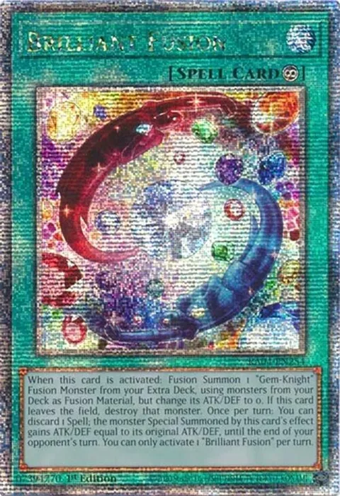 Brilliant Fusion Quarter Century Secret Rare RA04-EN254 Yu-Gi-Oh card from Quarter Century Stampede