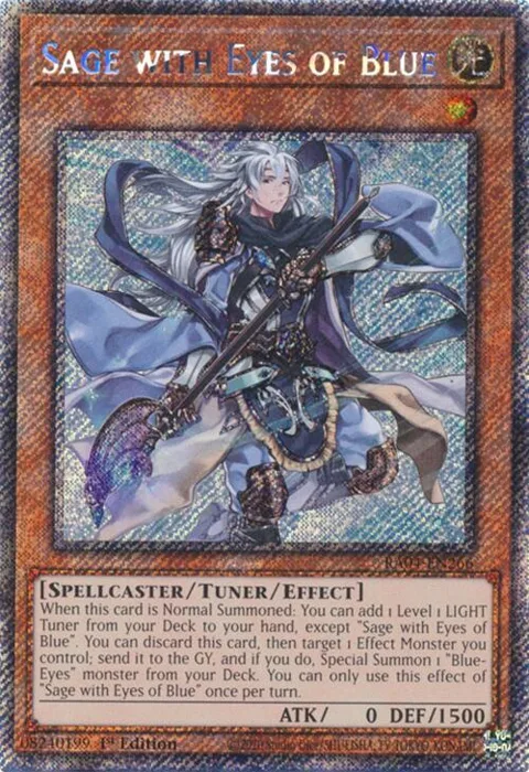 Sage with Eyes of Blue Platinum Secret Rare RA04-EN266 Yu-Gi-Oh card from Quarter Century Stampede