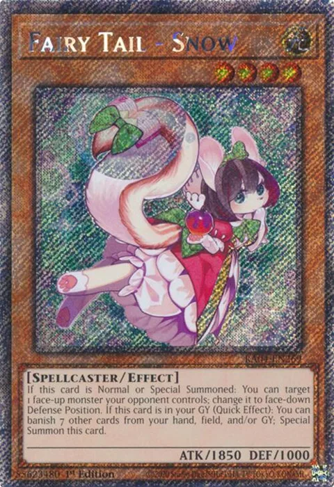 Fairy Tail - Snow Platinum Secret Rare RA04-EN269 Yu-Gi-Oh card from Quarter Century Stampede
