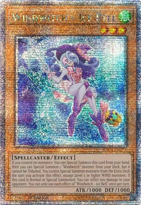 Windwitch - Ice Bell Quarter Century Secret Rare RA04-EN273 Yu-Gi-Oh card from Quarter Century Stampede