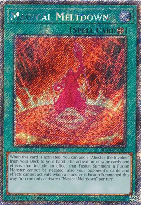 Magical Meltdown Platinum Secret Rare RA04-EN280 Yu-Gi-Oh card from Quarter Century Stampede
