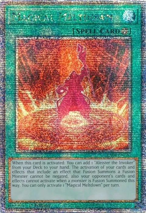 Magical Meltdown Quarter Century Secret Rare RA04-EN280 Yu-Gi-Oh card from Quarter Century Stampede
